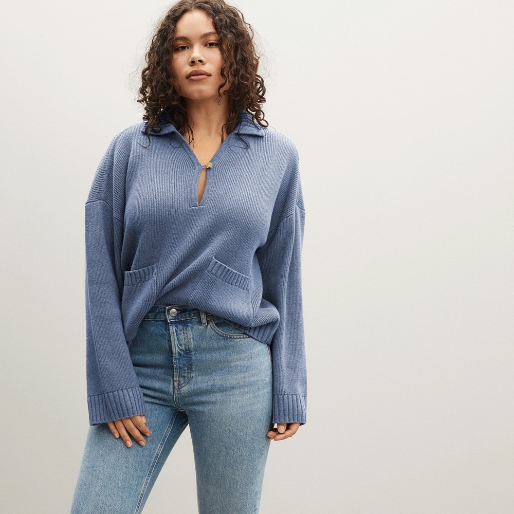 heathered storm everlane mariner sweater - size medium